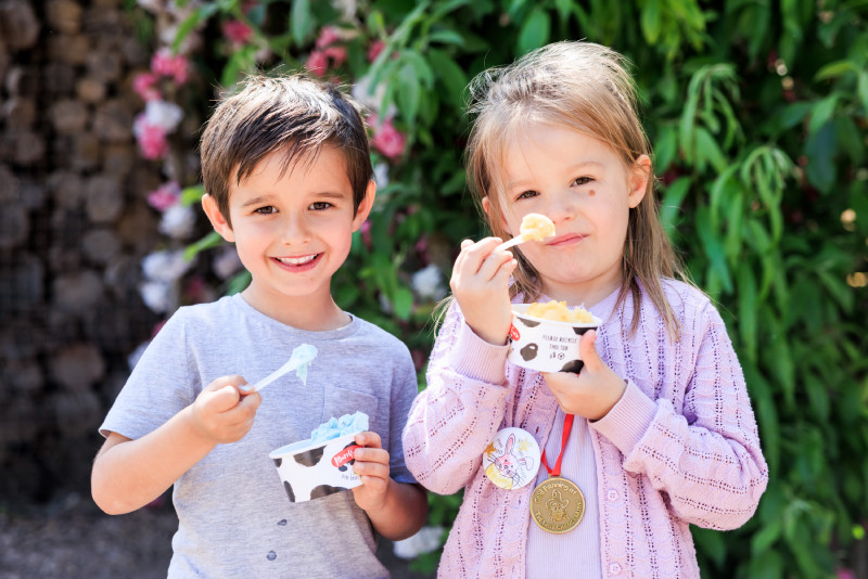 Enjoying ice cream