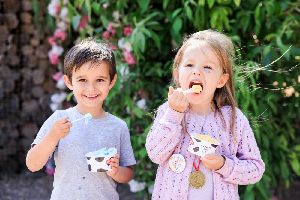 Enjoying ice creams
