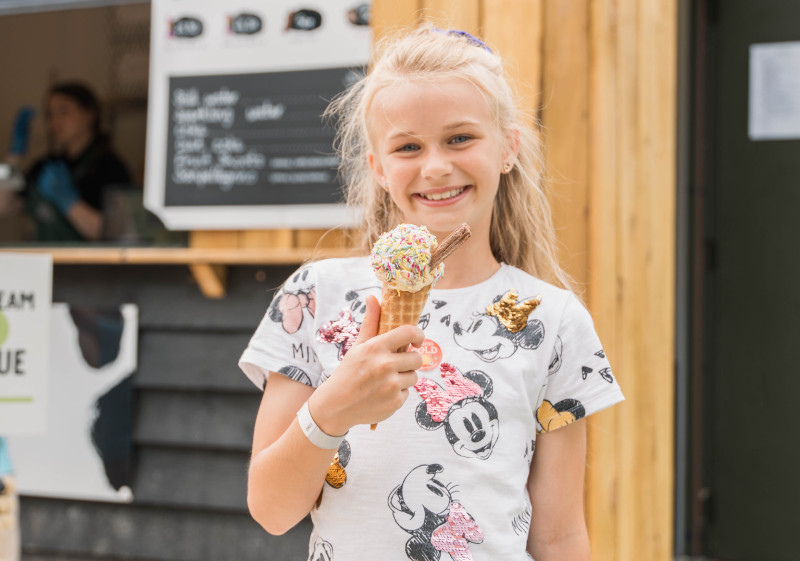 Enjoying ice cream
