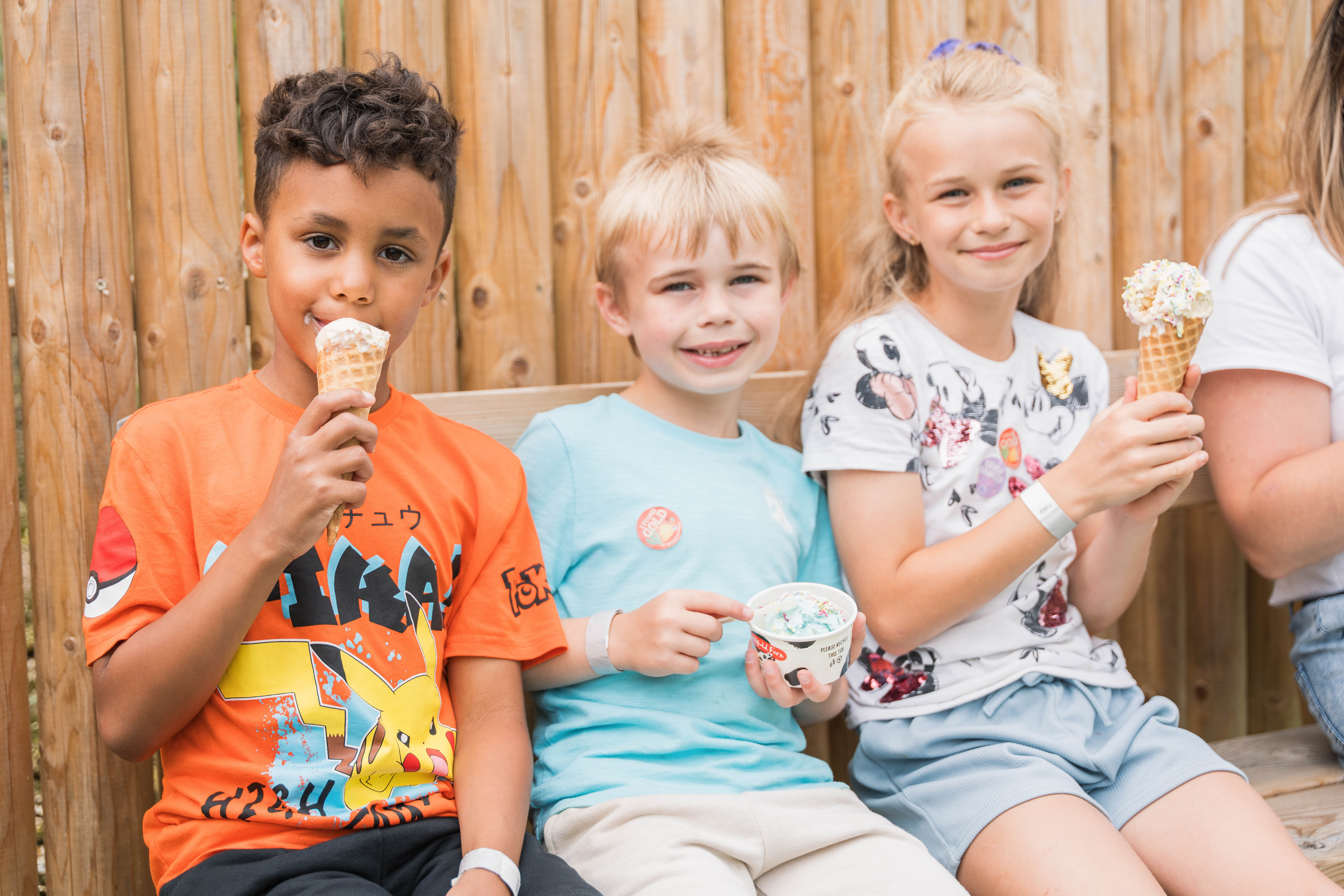 Enjoying ice cream