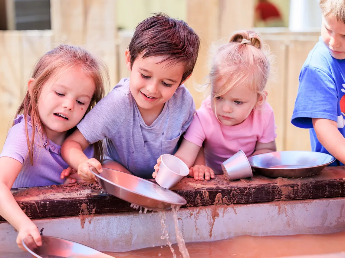Kids panning for gold