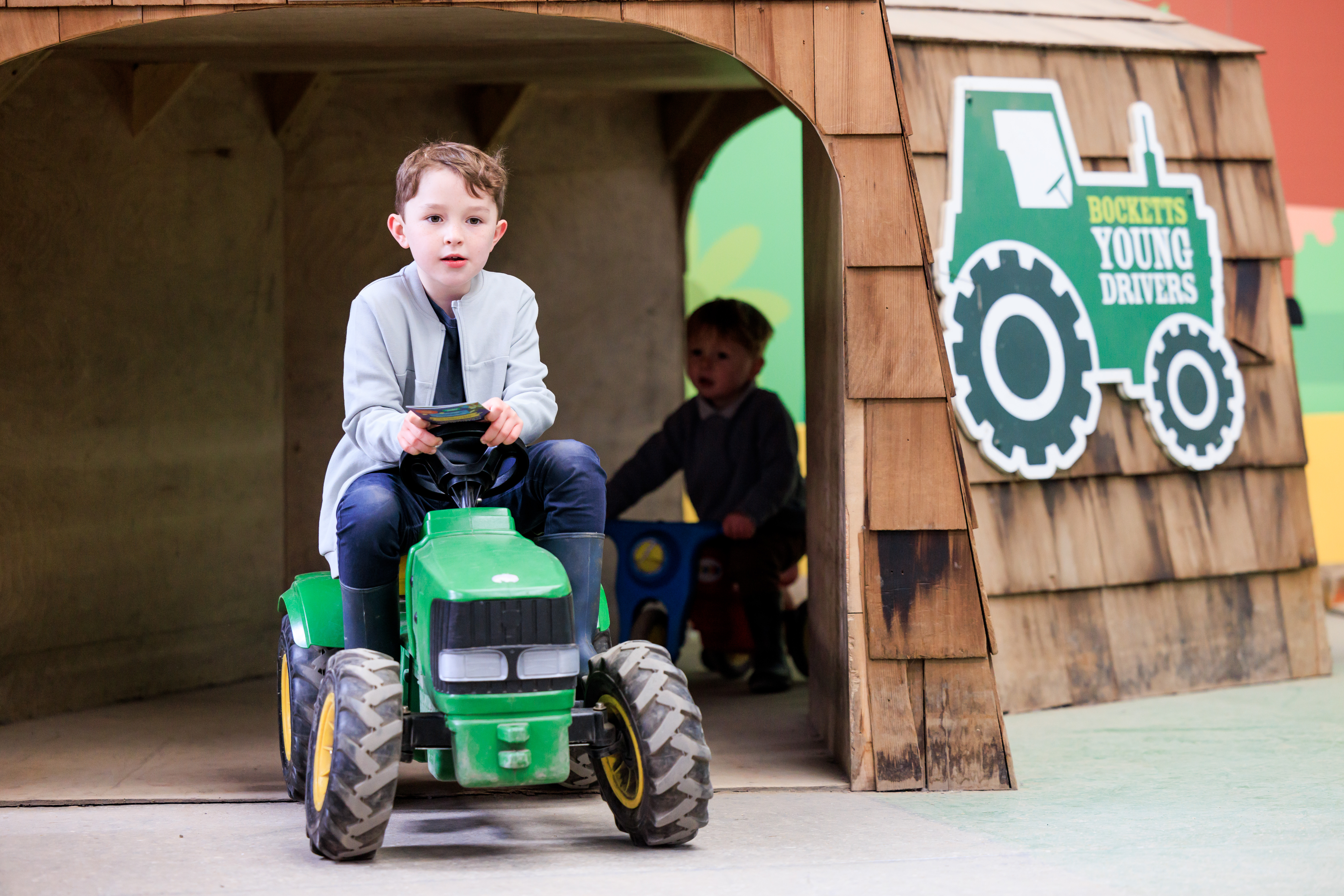 Kids enjoying the tracor rides