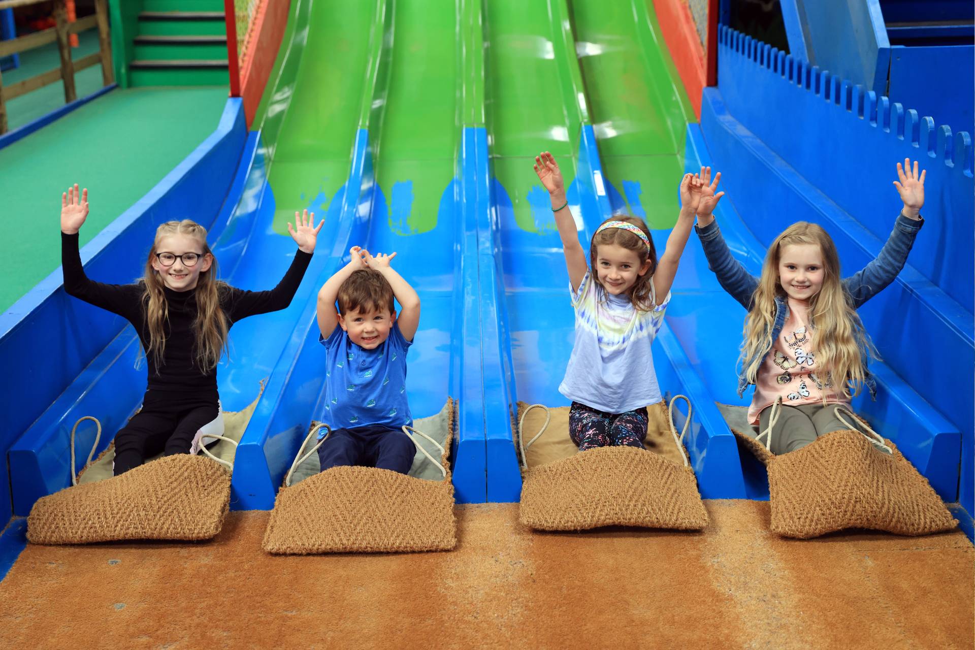 Playing on the slide